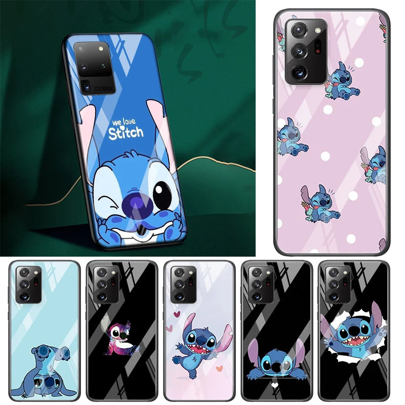 

Tempered Glass Cover Lilo Stitch For Samsung Galaxy S20 FE S10e S10 S9 S8 Ultra Plus Lite Plus 5G Phone Case