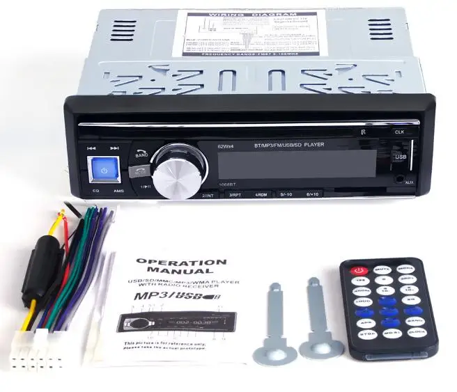 50 шт. 1Din 12 в Bluetooth Авто FM Радио стерео аудио плеер поддержка вызова AUX/MP3/USB/sd-карта 1068