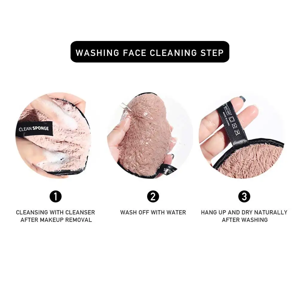 6pcs Make Up Remover Pad Microfiber Cloth Pads Towel Face Cleansing Makeup Lazy Powder Puff | Красота и здоровье