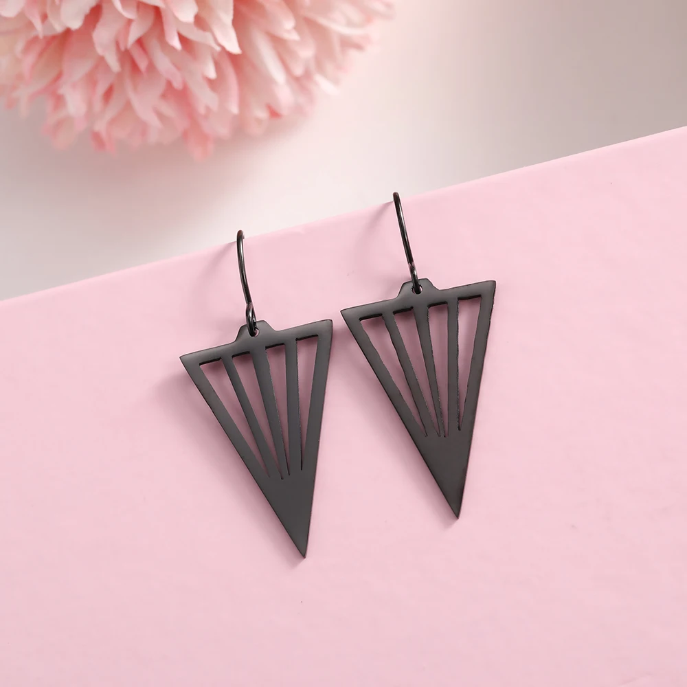 Корейские перевернутые треугольные серьги Sipuris из нержавеющей стали для женщин