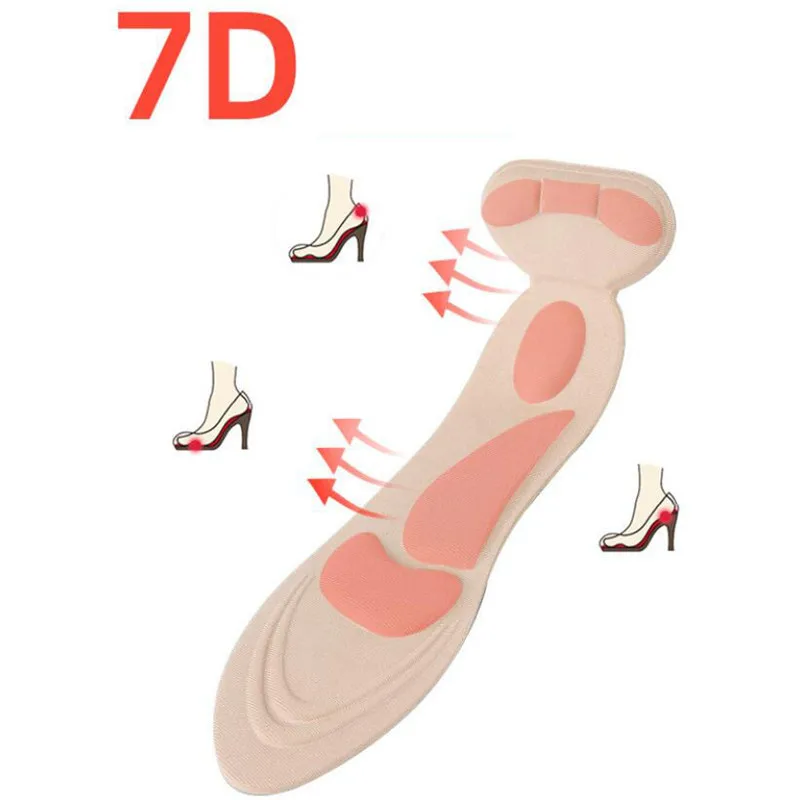 

7D Arch Support Silicone Shoes Pad Comfortable Gel Insoles Men Massage Sole Shoe Women Insoles Inserts Shock Absorption Pads
