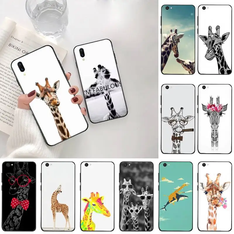 2020 Забавный Жираф фотосессия для Vivo Y91c Y17 Y51 Y67 Y55 Y93 Y81S Y19 V17 vivo s5|Бамперы| |