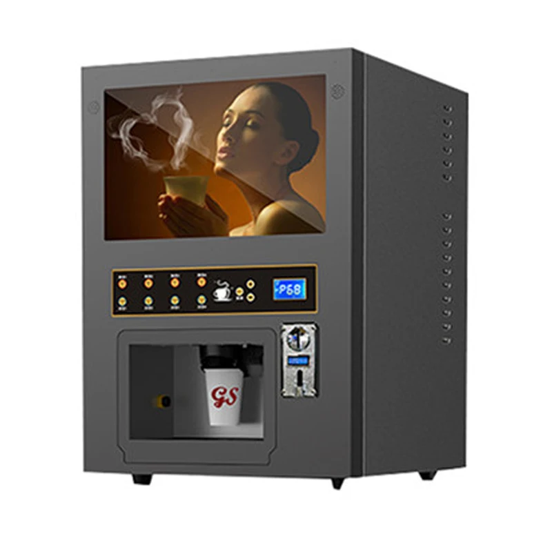 Coin-operated мгновенная Кофеварка GTS204 торговый автомат кофе горячий/холодный напиток молоко чай машина для торгового центра/кино