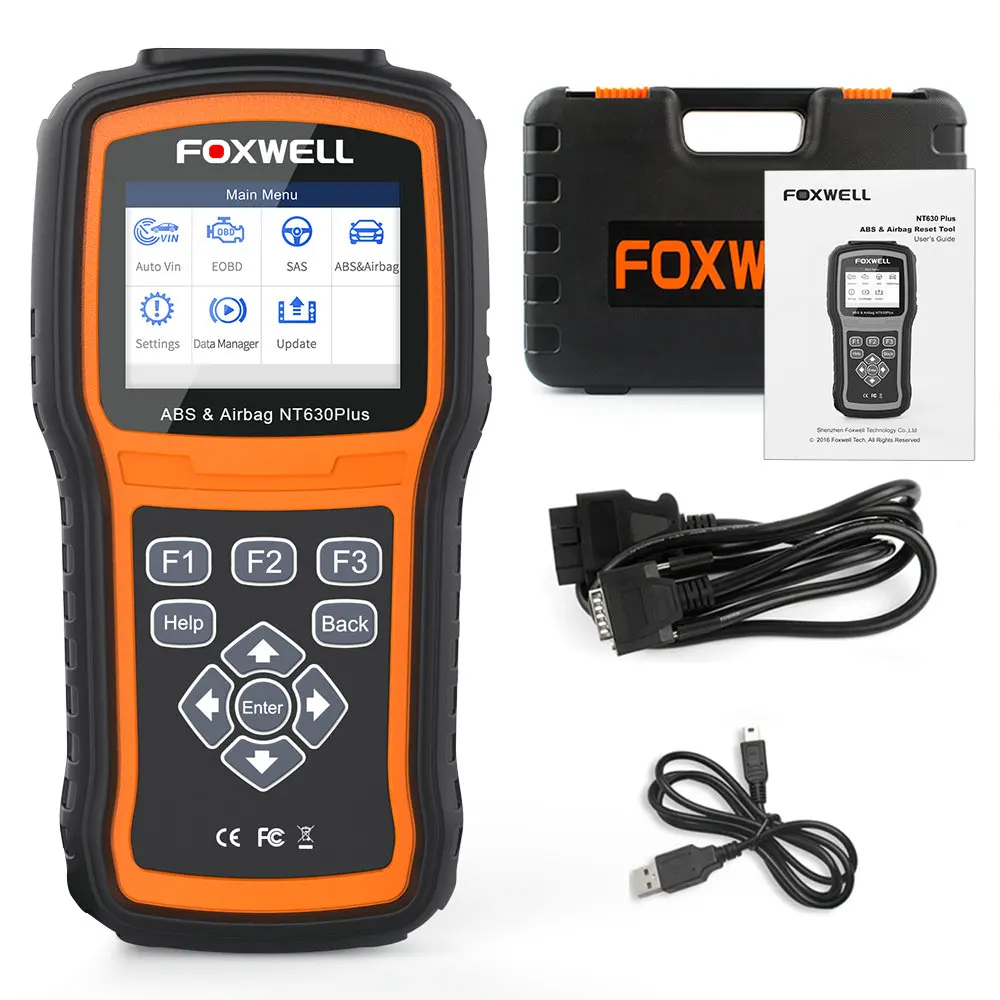 Foxwell NT630 Plus OBD2 ABS Автомобильный сканер SRS подушка безопасности сброс данных Универсальный диагностический инструмент считыватель кода OBD 2 сканер - Цвет: plastic box