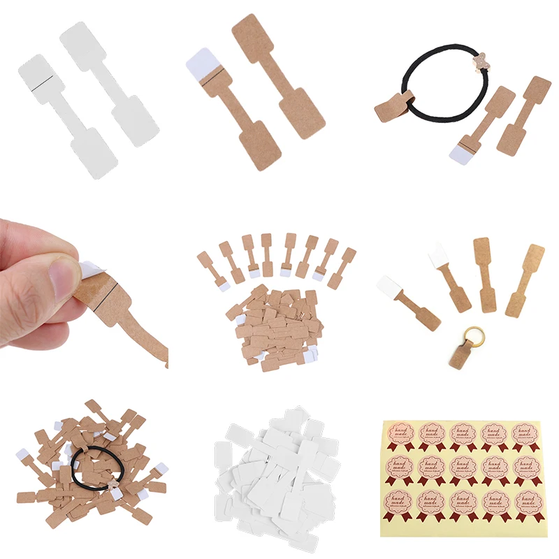 50/100 шт квадрат пустые ценники ожерелье кольцо этикетки бумажные наклейки