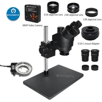 3 5x 90x simul focal trinocular stereo microscope 38mp hdmi digital usb video microscope camera for phone pcb soldering repair