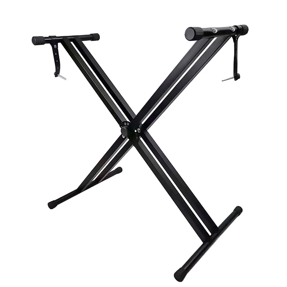 Universal Folding Piano Keyboard Stand Bracket Double X-Style Heavy Duty Metal Material with Anti-Slip Rubber Caps MIDI Keyboard