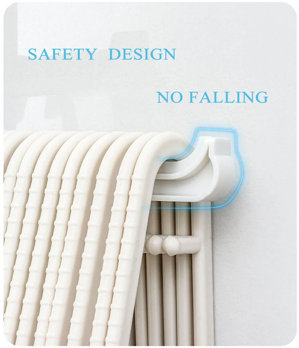 

Portable Clothes Hanger Organizer Adhesive Folding Hangers Holder Rack for Bathroom Closet Cabinet