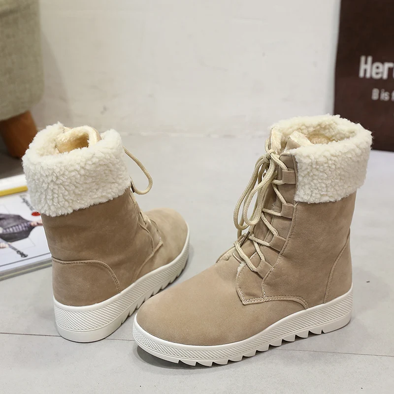 Женские короткие ботинки однотонные бархатные теплые с закрытым носком s51 для