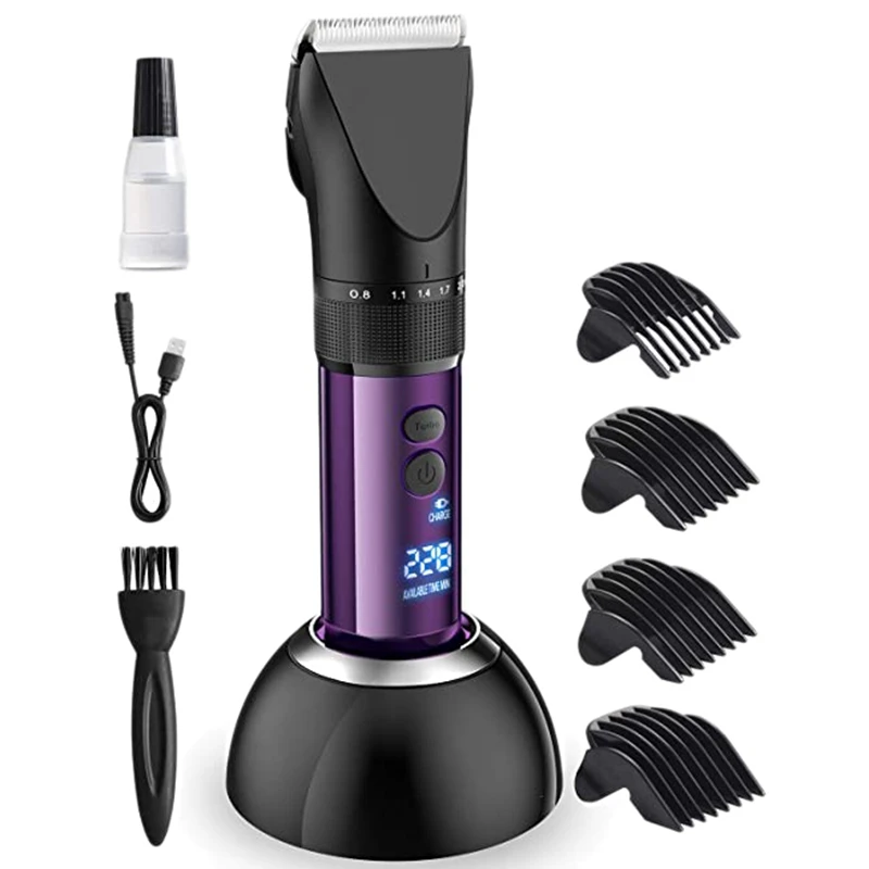 

Электрическая машинка для стрижки волос со светодиодным дисплеем, триммер с зарядкой, регулируемая машинка для стрижки волос для мужчин, тр...