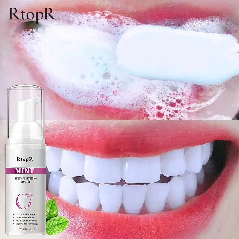 

RtopR Teeth Whitening Mousse Toothpaste Remove Tooth Stains Smoke stains Fresh Bad Breath Teeth Cleaning Shining Dental Tool