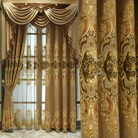 european style embroidered chenille curtains heat insulation and shading finished custom curtains for living dining room bedroom