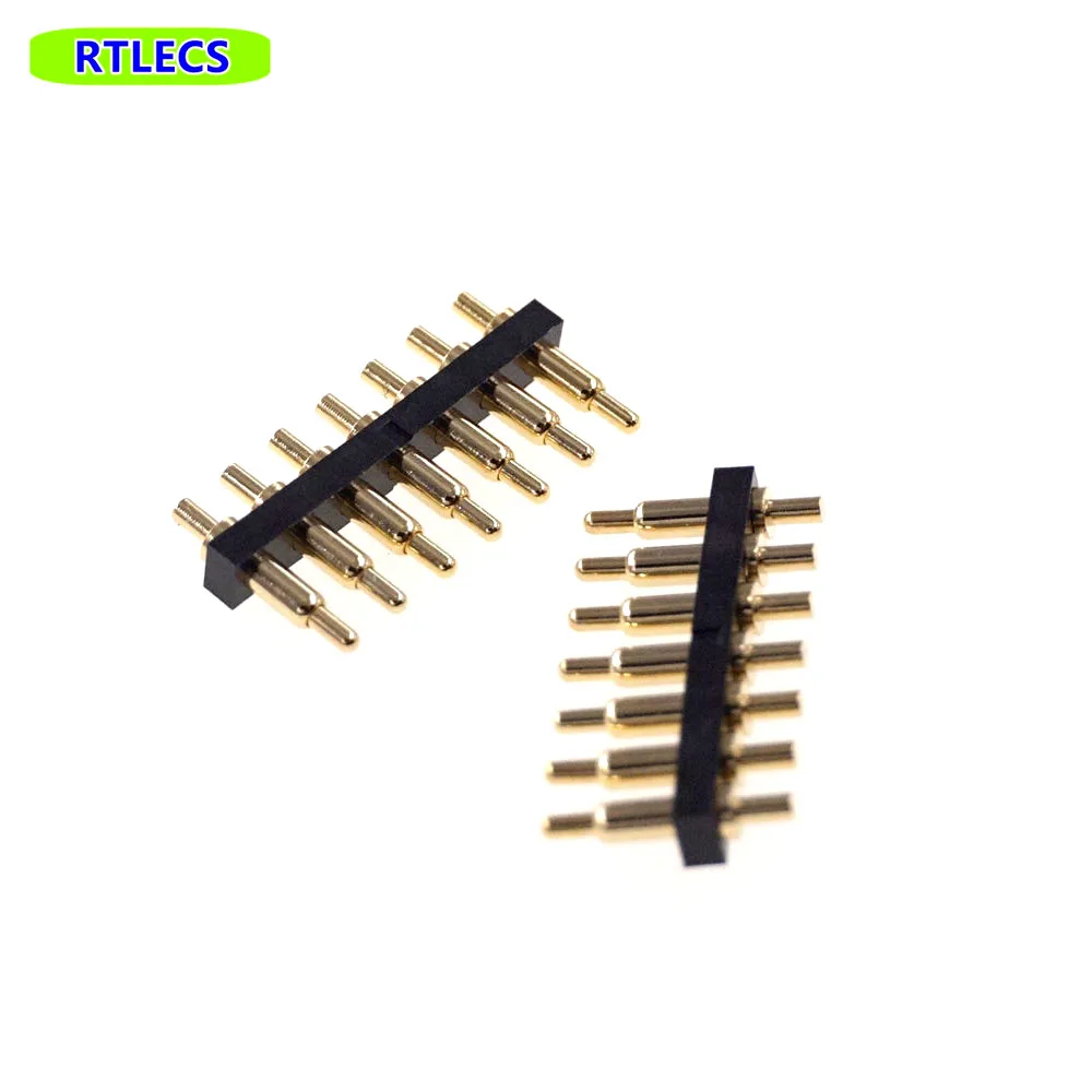 5 pcs Male Spring Loaded Pogo pin header Female Target Connector Mate 2.54mm Pitch 2 3 4 5 6 7 Positions Through Hole PCB images - 6