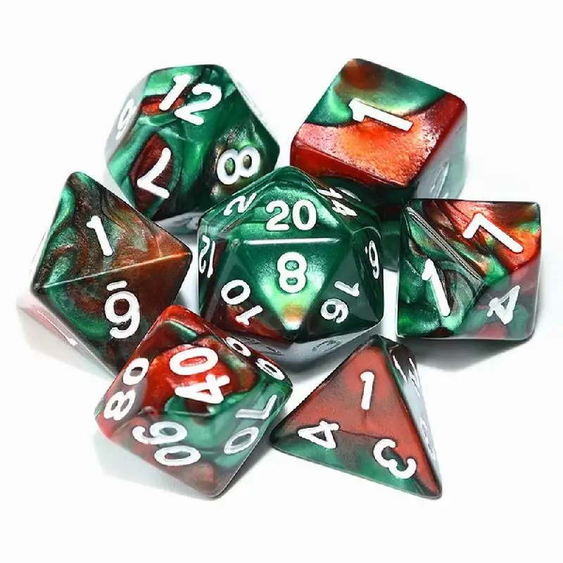 7 шт./лот многогранные игральные кости d4 d6 d8 d10 d % d12 d20 неправильные для DND