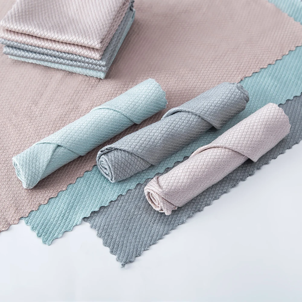 

10pcs Microfiber Cleaning Cloth Reusable Kitchen Towel Household Cleaning Supplies for Washing Dish/Glass/Furniture
