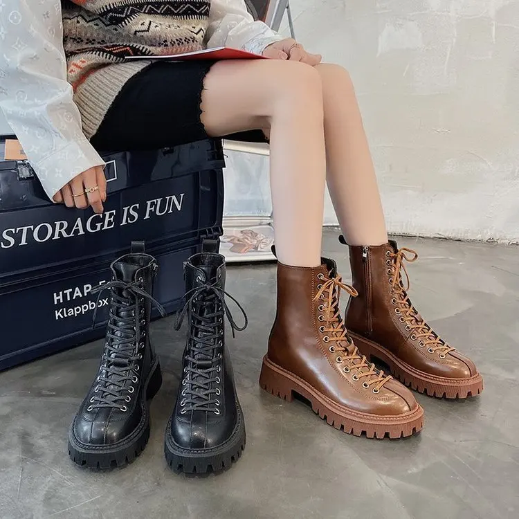 Ботильоны женские из лакированной кожи теплые мотоциклетные ботинки с плюшевой