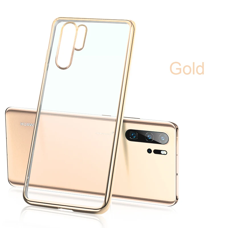 Ультратонкий чехол для телефона huawei P30 Pro P20 mate 20 lite P Smart Z Plus Мягкий силиконовый прозрачный 3D лазерный чехол с покрытием - Цвет: Золотой
