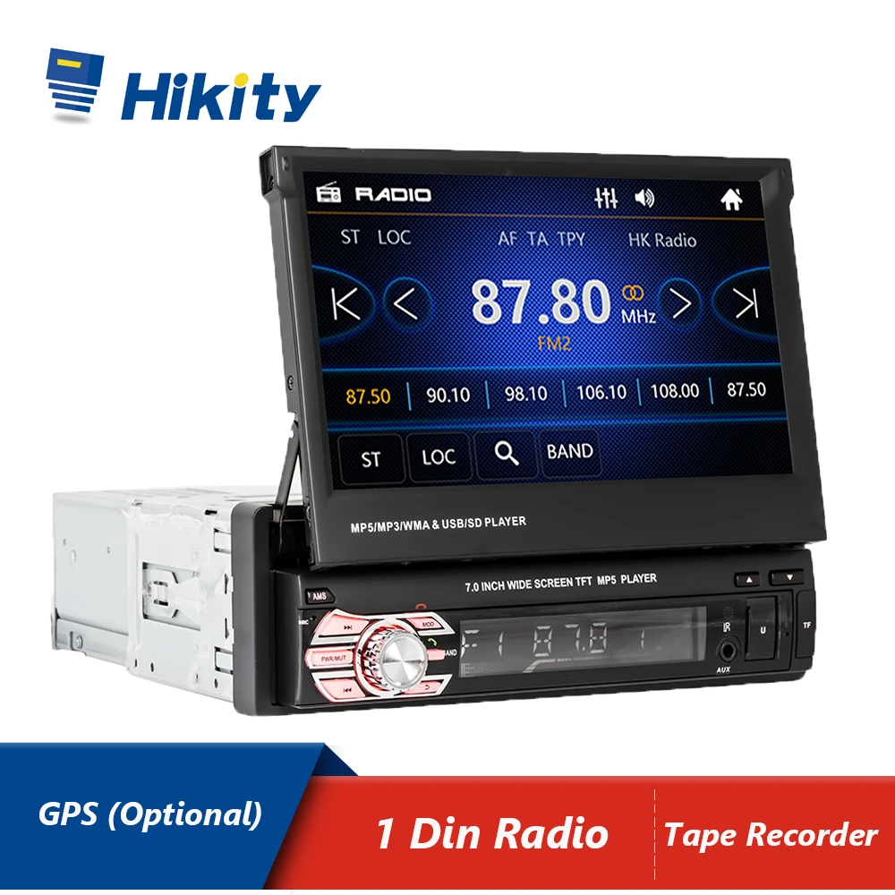Автомагнитола Hikity универсальный стереоприемник 7 дюймов с выдвижным HD экраном