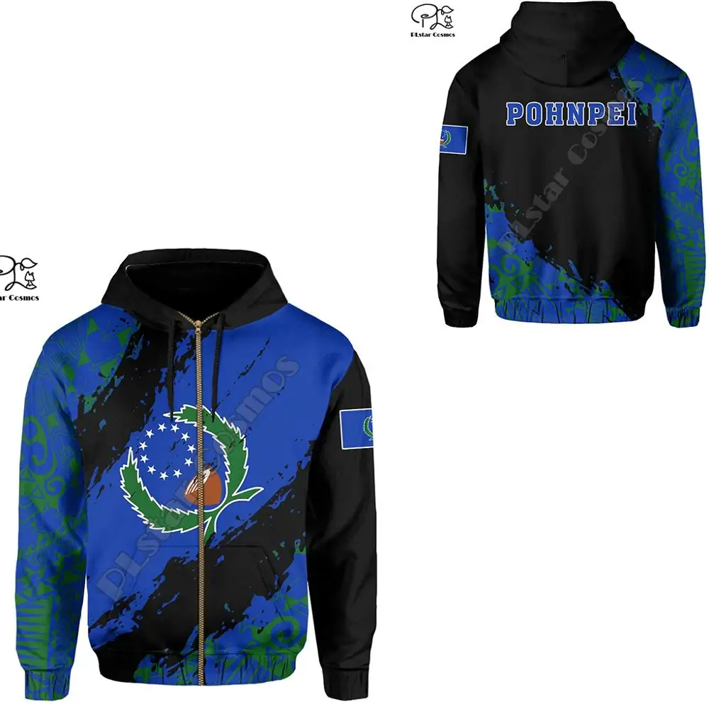 

NewFashion Island Country Flag Pohnpei Polynesian Culture Retro Tattoo Tracksuit Men/Women Pullover Harajuku 3DPrint Hoodies A41