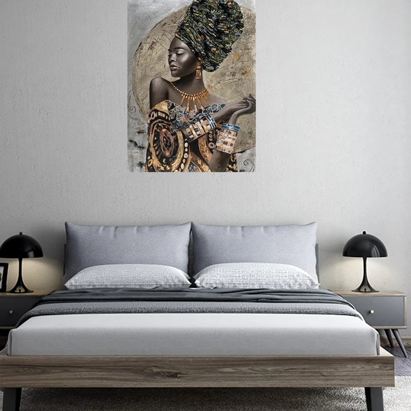 

African Black Woman Graffiti Art Posters And Prints Abstract African Girl Canvas Paintings On The Wall Art Pictures Wall Decor