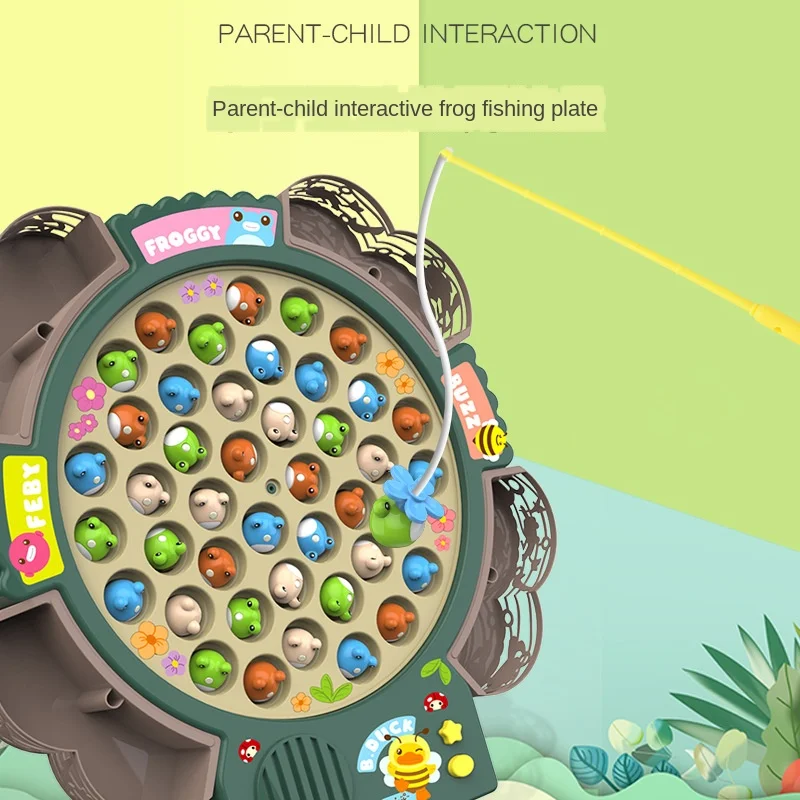 Электрическая музыкальная вращающаяся рыболовная игрушка детская настольная