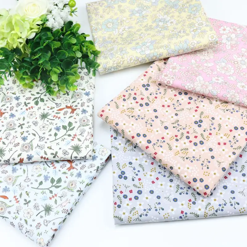 

Liberty Fabric Small Floral Fresh Beautiful Twill Cotton Fabrics For Bedding DIY Handmade Accessories By Meters