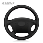 Чехол рулевого колеса автомобиля для Hyundai Sonata NF NFC 2005-2010 Azera 2005-2010 Черный ручной работы из мягкой искусственной кожи