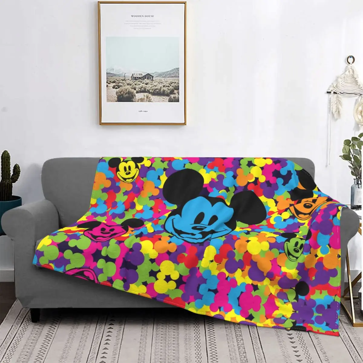 

Disney Mickey Minnie cartoon Plush Blanket Children Gift Blanket Soft Warm flannel Throw Sofa Bed Cover Single Twin Bedding