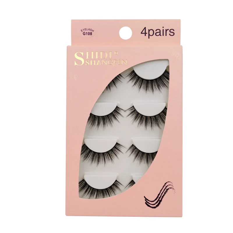 YSDO Lashes 4 пары ресниц натуральные длинные 3d норковые ресницы искусственные cils норковая лента накладных ресниц 3d накладные ресницы макияж объем cilios - Цвет: G108