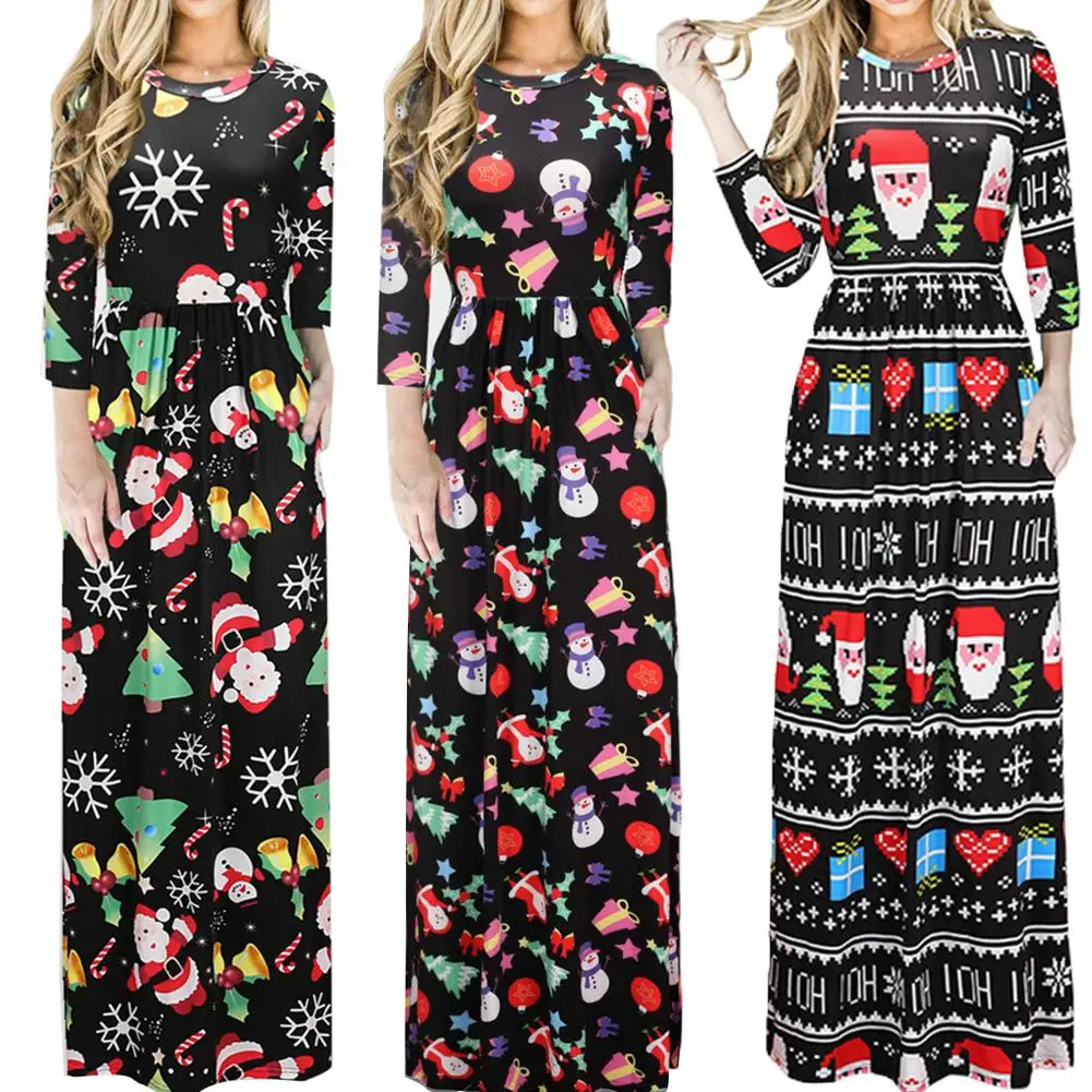 Вечерние длинные женские платья эластичные цветочный принт длинный рукав узкая