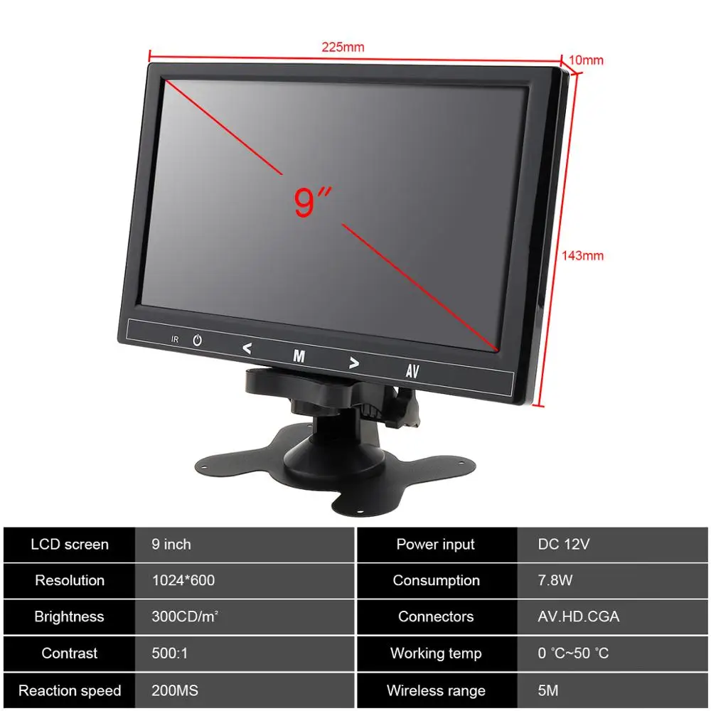 9 дюймов HD IPS TFT LCD цветной многофункциональный автомобильный подголовник монитор