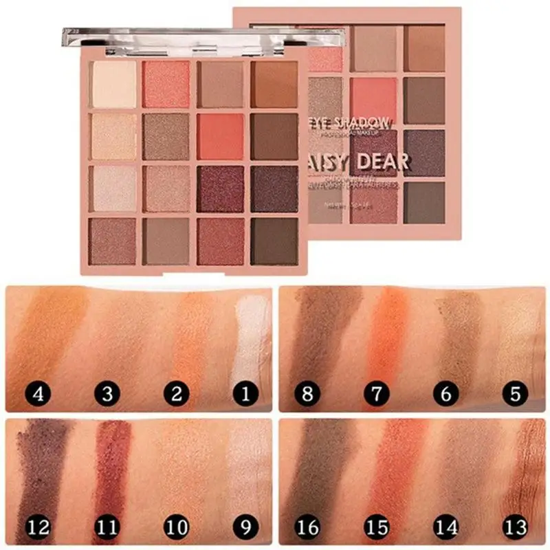 

Eyeshadow Palette Makeup Cosmetics Matte Glitter Metallic Nude Professional Shadow Creamy 16 Products Kit Mini Color Pigmen B2R2