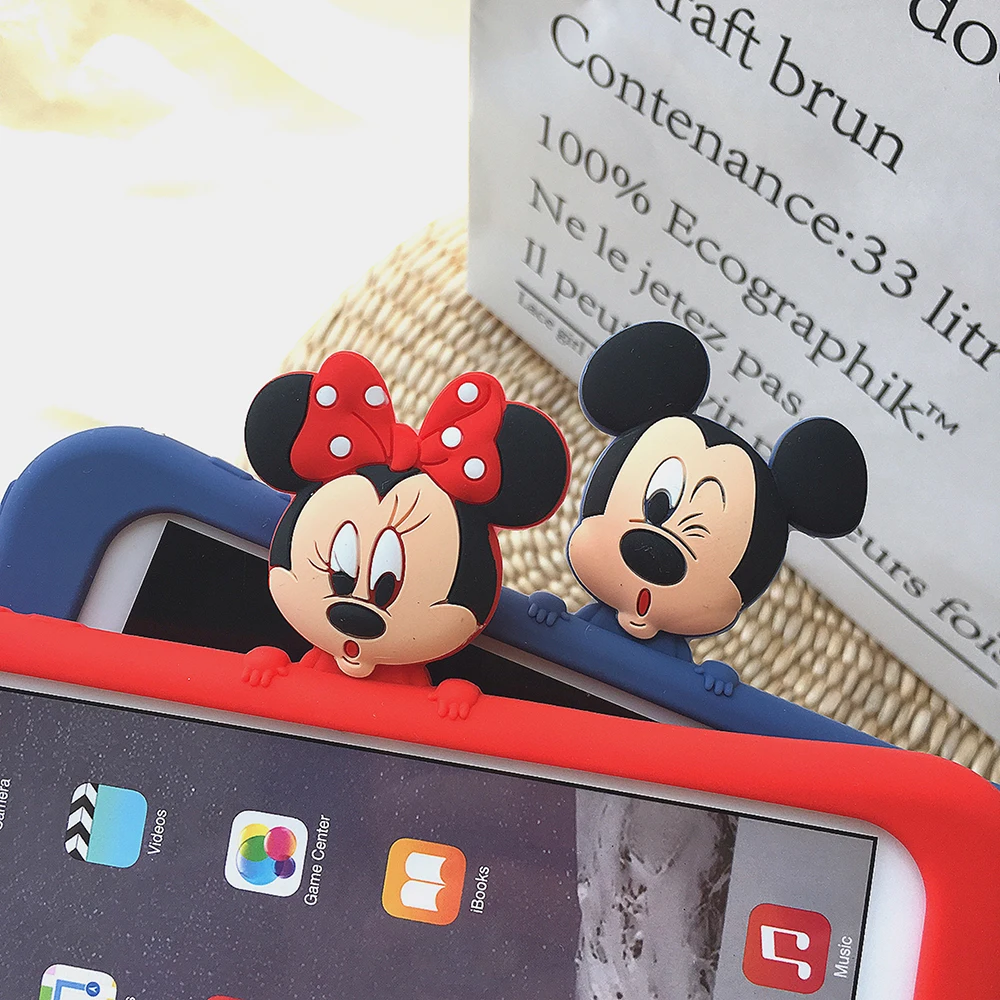 Микки и Минни Маус кукла для iPad 9,7 Pro9.7/10,5 скрыть подставка силиконовый чехол Защитный Чехол Air 2/2/3/4 мини 7,9 Mini 5 корпус