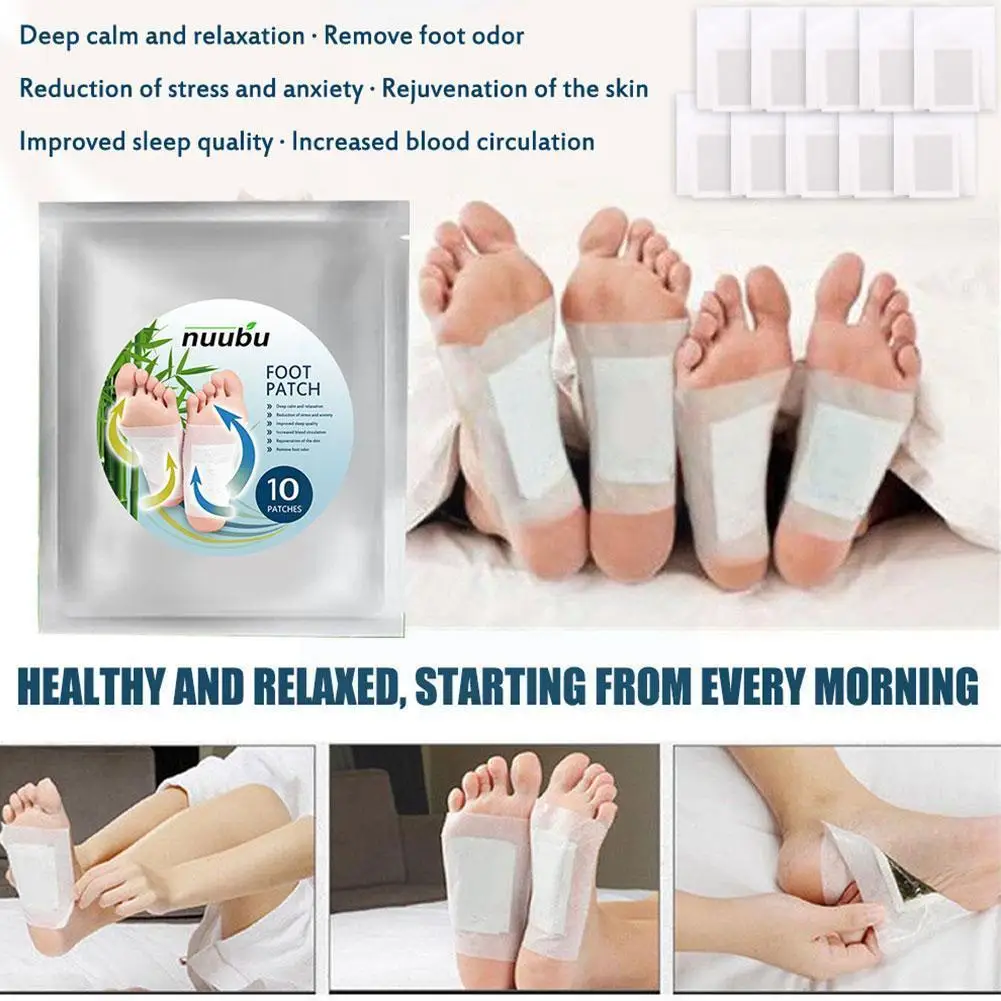 

10 Pieces of Aromatherapy Foot Patch Body Conditioning Dehumidifying Care Bamboo Charcoal Foot Foot Treatment L6B5