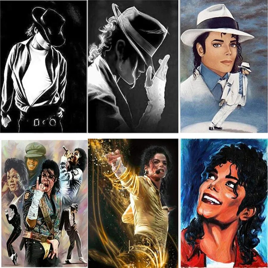 

Стразы домашний декор «сделай сам» квадратная алмазная живопись мультфильм звезда Майкл Джексон 3D вышивка крестиком узор Алмазная вышивка