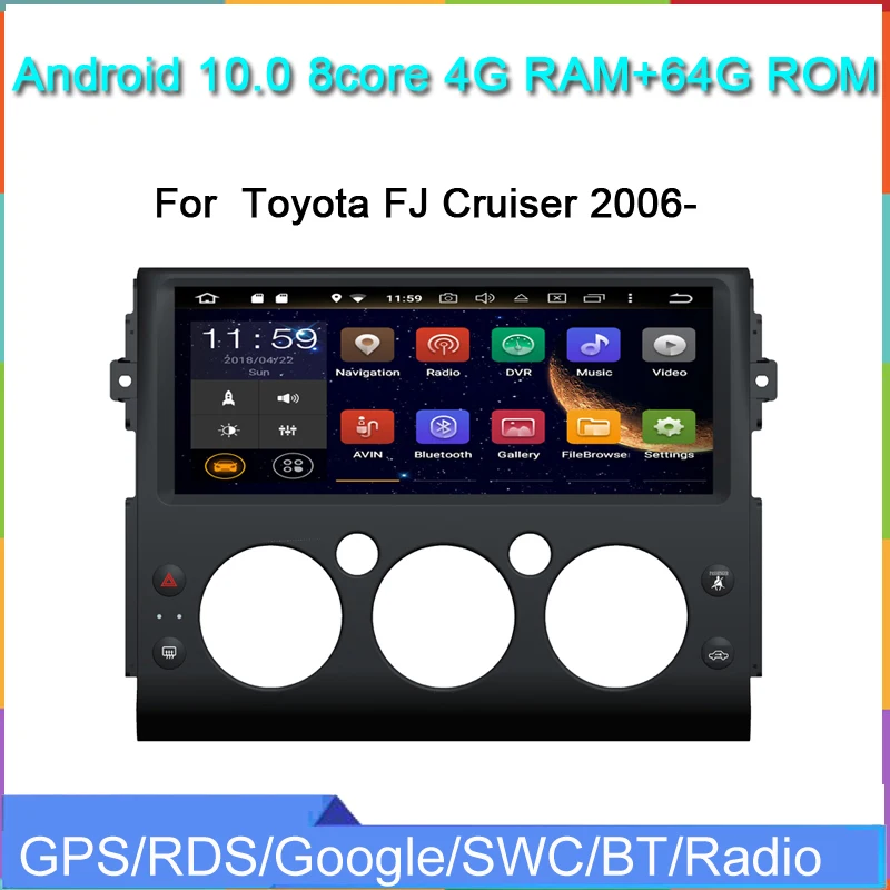 12.3inch Android10 car multimedia player for Toyota FJ Cruiser 2006-2015 gps navigation radio audio stereo Carplay headunit | Автомобили и