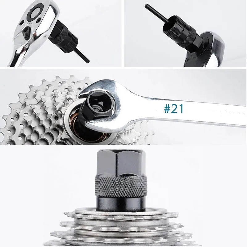 

1* Sleeves Chain Remover Tools Cassette Freewheel Extractors Wrench Disassembly