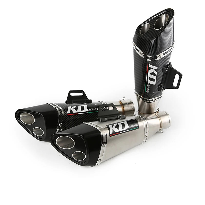 

Треугольная выхлопная труба 51 мм для мотоцикла, глушитель выхлопной трубы без дБ, из нержавеющей стали для CBR500R ZX10R Z750 GSXR1000