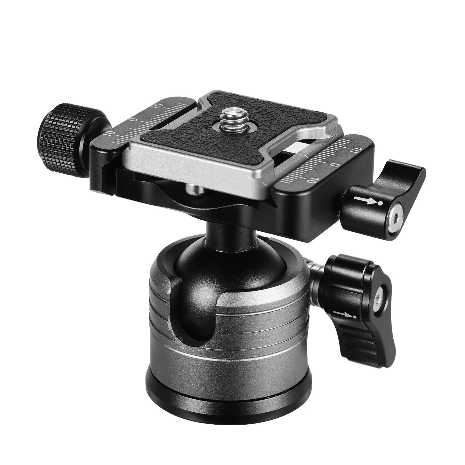 

Aluminum Alloy Dual Panoramic Tripod Ball Head U Notch Design with 1/4 Inch Screw Mount for DSLR ILDC Cameras Max. Load 10kg