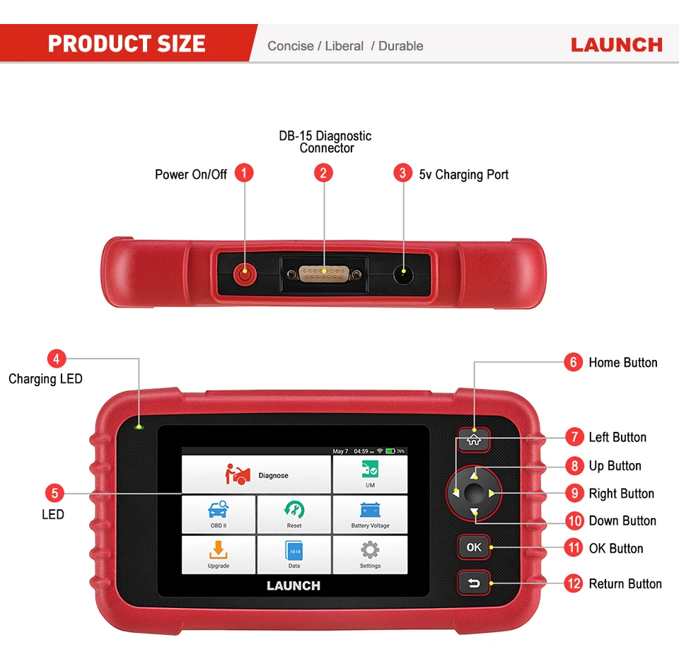 Launch X431 CRP129X Creader CRP129 диагностический инструмент считыватель кодов obd2 launch диагностический сканер автомобильный инструмент PK CRP123 VII