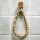 Круговые квадратные держатели для бумаги, вешалка для полотенец в ванную комнату, держатель для туалетной бумаги, вешалка для полотенец бежевого цвета из пеньки