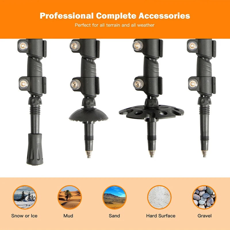 

2 Pack Adjustable Walking Hiking Poles Ergonomic High Quality Cork EVA Handle Light Weight Aluminum Alloy Carbon Alpenstock