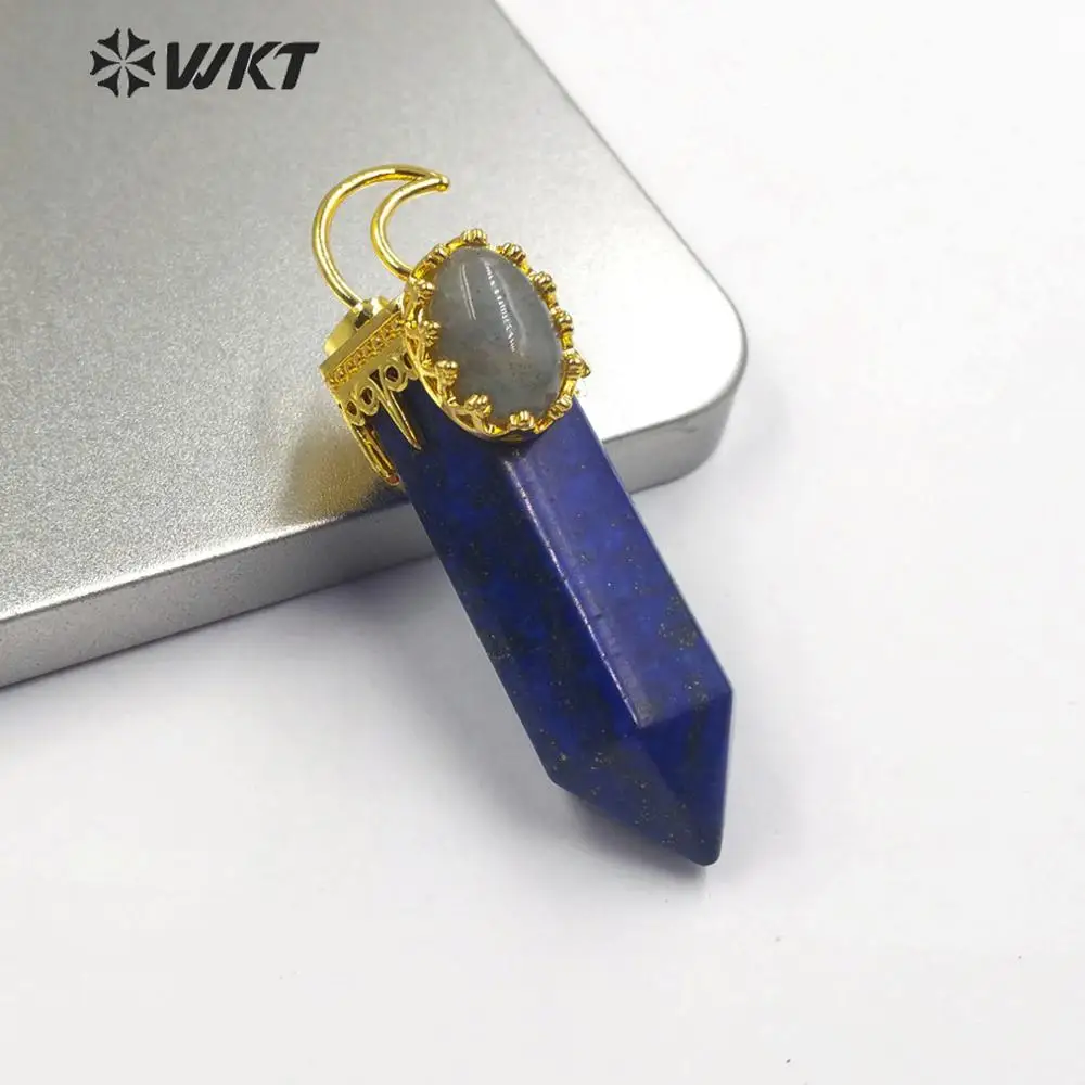 e WT-P1492 кулон из натурального камня Специальный карандаш Хрустальная колонна форма ручной работы Золотой гальванический кулон для женщин Шарм ювелирные изделия - Окраска металла: e