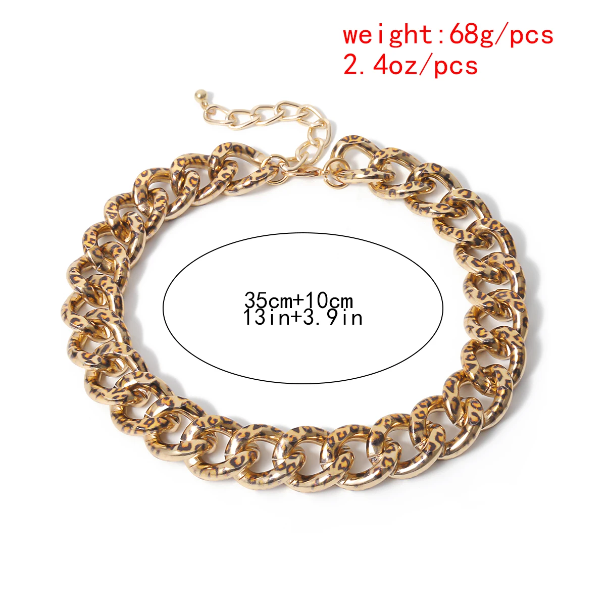 

Lacteo Exaggerated Leopard Print Metal-Chain Choker Necklace Sexy Steampunk Necklace Fashion Jewelry for Women Party Bar Gifts