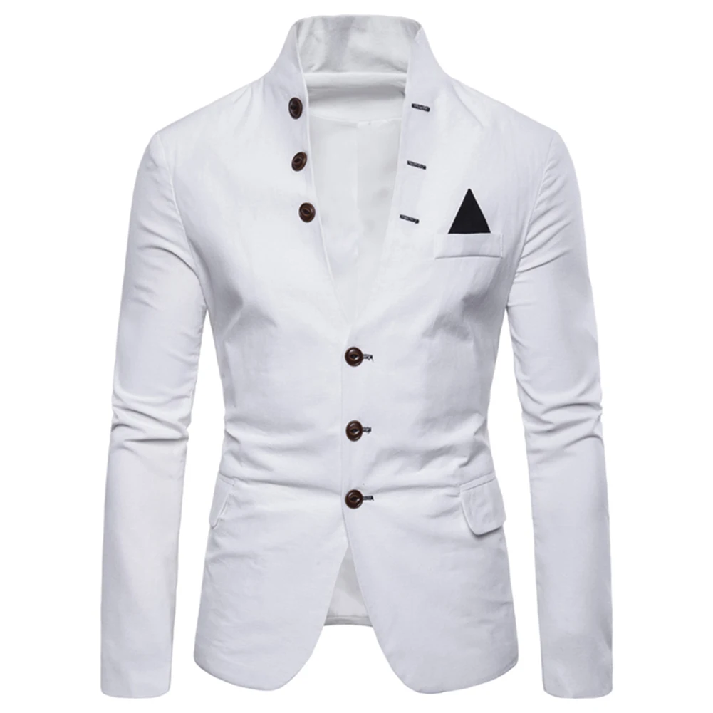 Men Sl-im Fits Social Blazer Spring Autumn Fashion Solid Wedding Dress Jacket Casual Business Male Suit Gentle | Мужская одежда