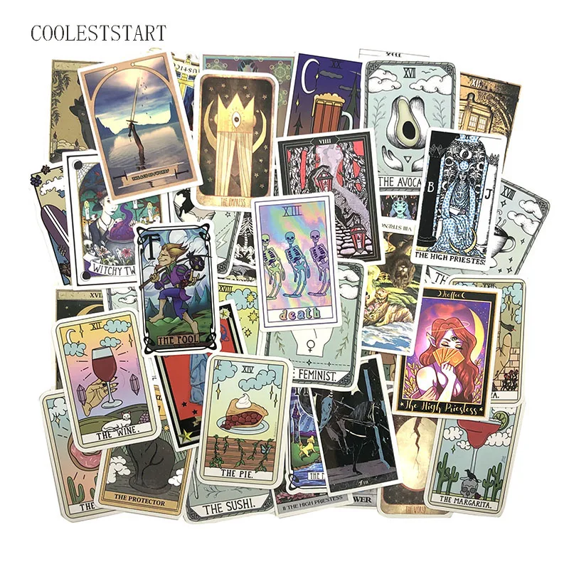 

10/50/60Pcs Tarot Card Graffiti Stickers Divination Stickers For Luggage Laptop Refrigerator Motorcycle Skateboard Pegatinas