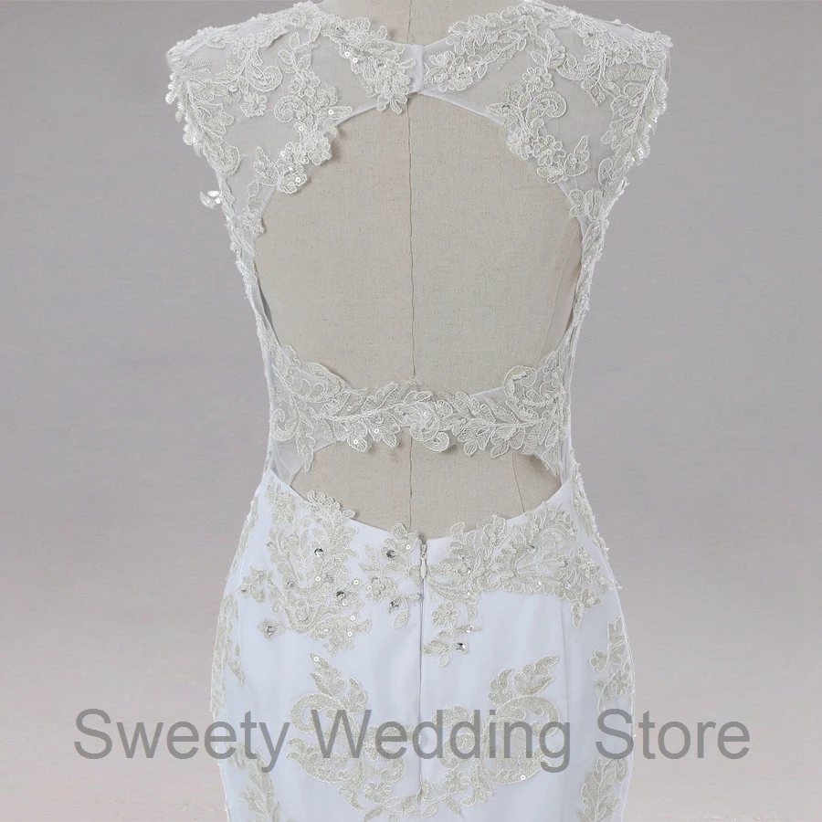 Винтажное Элегантное свадебное платье с рукавом-крылышком и золотой аппликацией