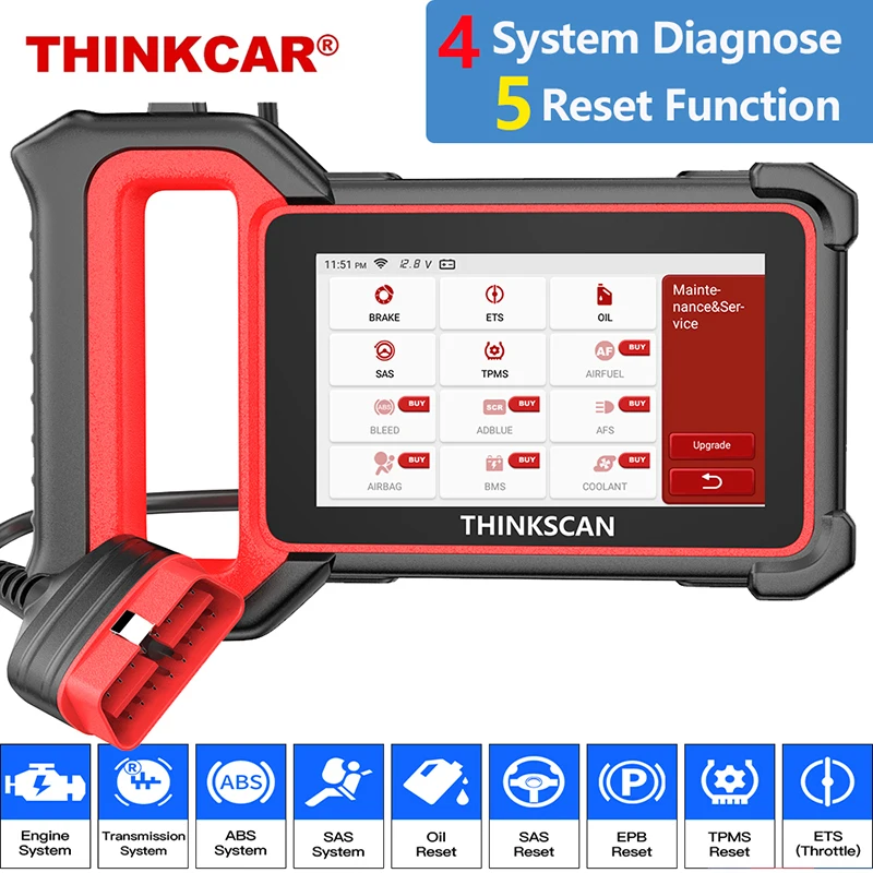 

THINKCAR OBD2 Scanner 2022 Thinkscan Plus S6 Scan Tool AT Eng ABS SRS Code Reader Oil/SAS/EPB/ETS/TPMS Reset Diagnostic Tools