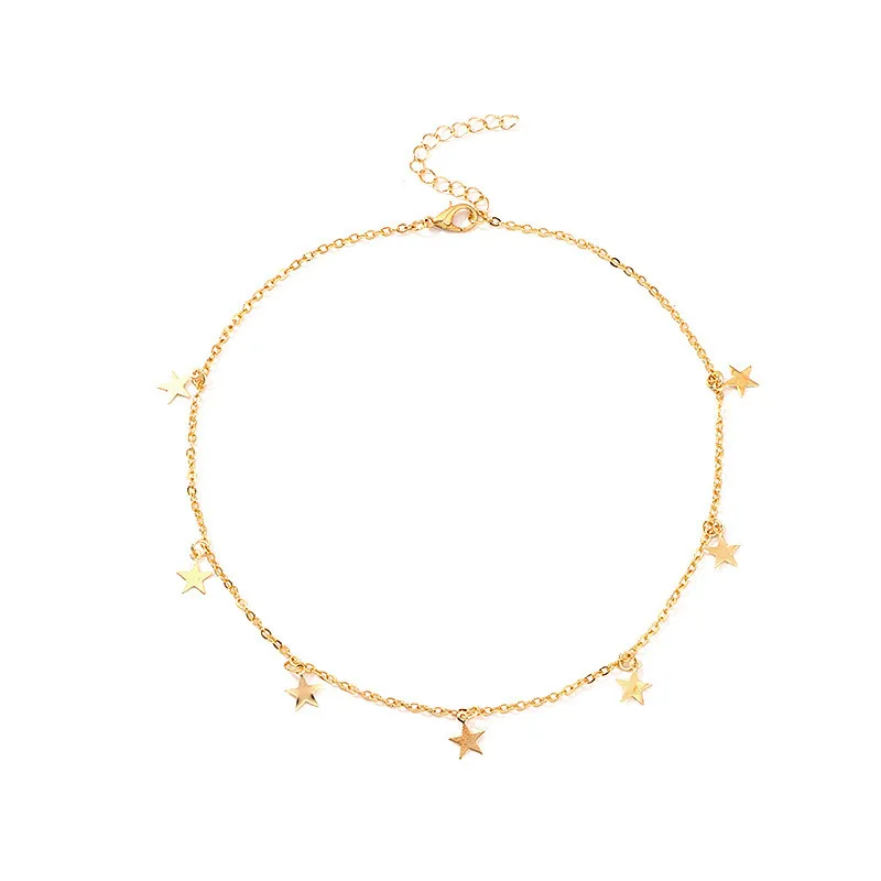 Золото Цвет звезда вечерние ожерелья с подвесками модная женская колье