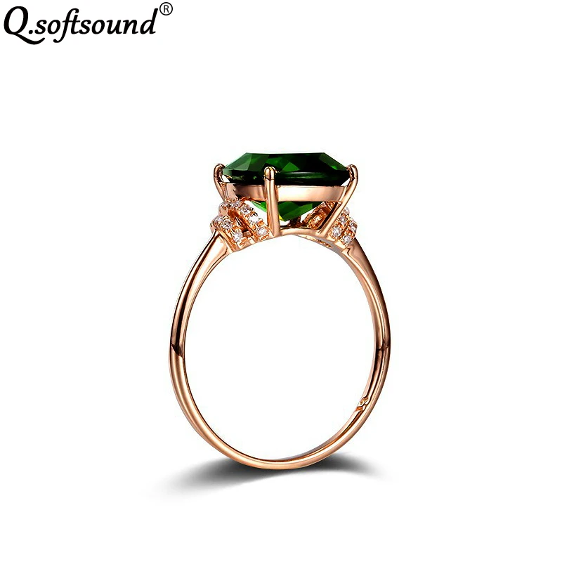 Модные кольца цвета розового золота для женщин Роскошные 2 карата принцесса